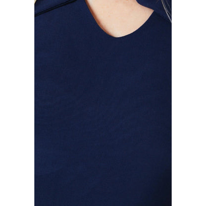 Navy - Side - Principles Womens-Ladies Mesh Twist Neck Top