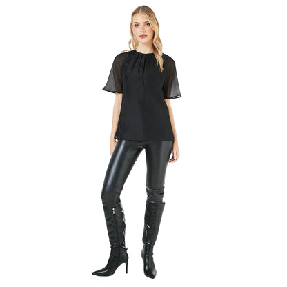 Black - Lifestyle - Principles Womens-Ladies Pleated Top