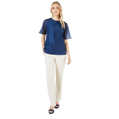 Navy - Lifestyle - Principles Womens-Ladies Pleated Top