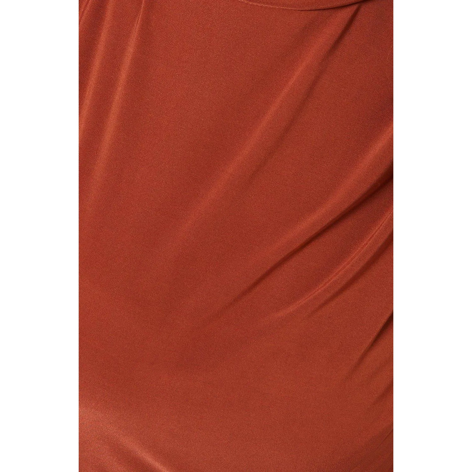 Rust - Side - Principles Womens-Ladies Draped High-Neck Top