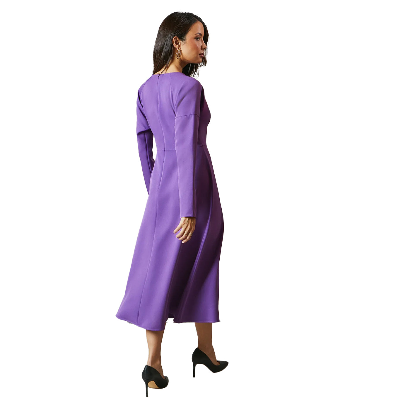 Purple - Back - Principles Womens-Ladies Elizabeth Woven Crepe Dress