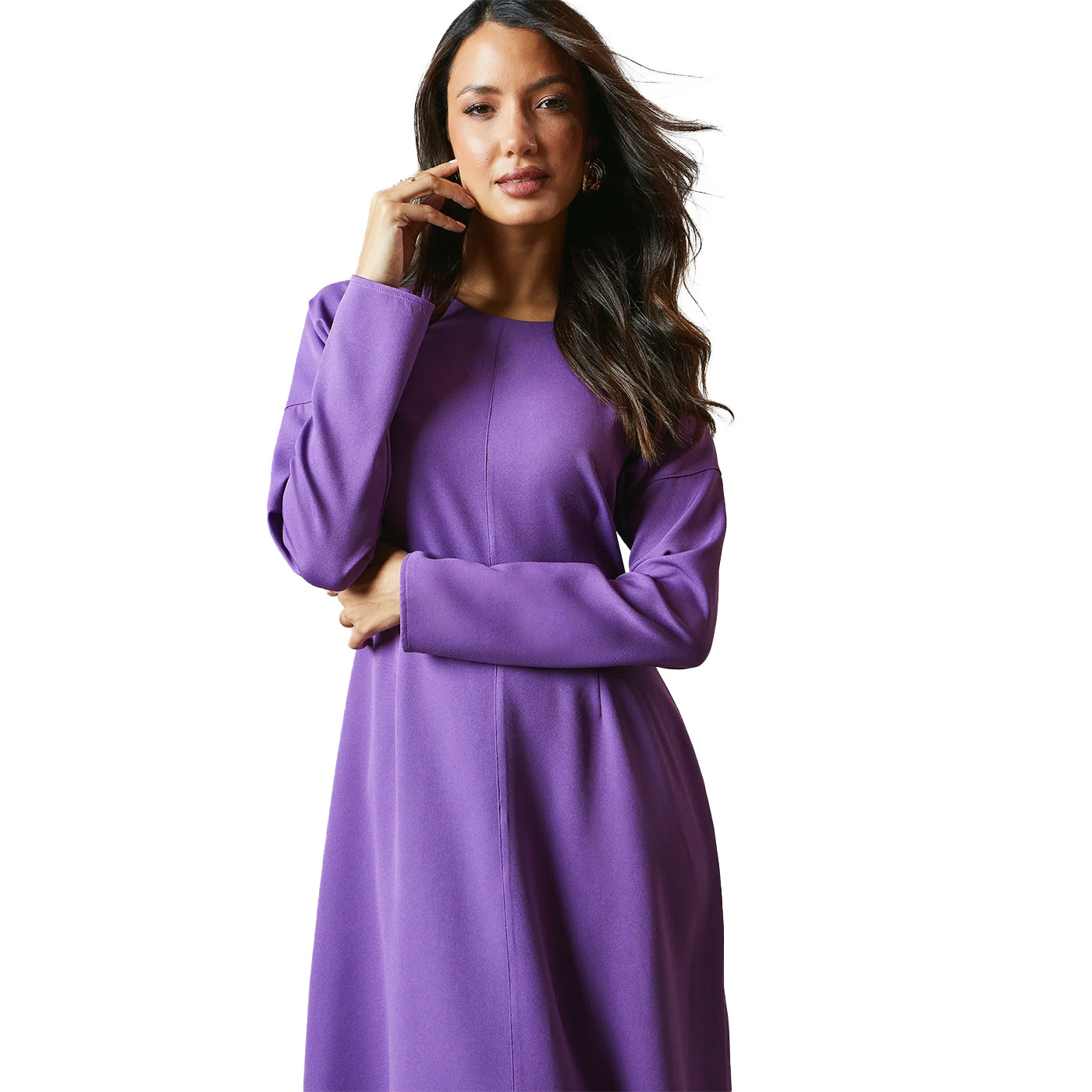 Purple - Side - Principles Womens-Ladies Elizabeth Woven Crepe Dress