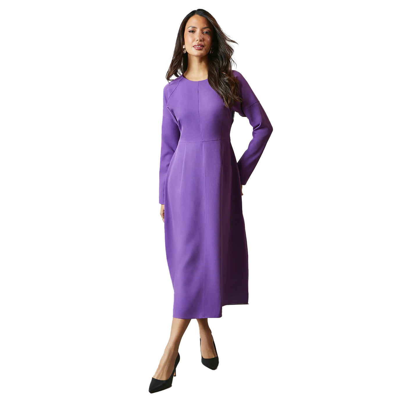Purple - Front - Principles Womens-Ladies Elizabeth Woven Crepe Dress