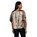 Bronze - Back - Principles Womens-Ladies Metallic Slit Sleeve Top