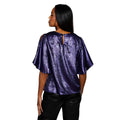 Navy - Back - Principles Womens-Ladies Metallic Slit Sleeve Top