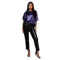 Navy - Lifestyle - Principles Womens-Ladies Metallic Slit Sleeve Top