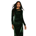 Forest - Side - Principles Womens-Ladies Velvet Asymmetric Cut Out Midaxi Dress