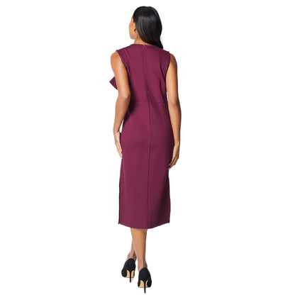 Berry - Back - Principles Womens-Ladies Ponte Bow Detail Midi Dress