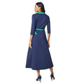 Navy - Back - Principles Womens-Ladies Contrast Ponte Wrap Dress