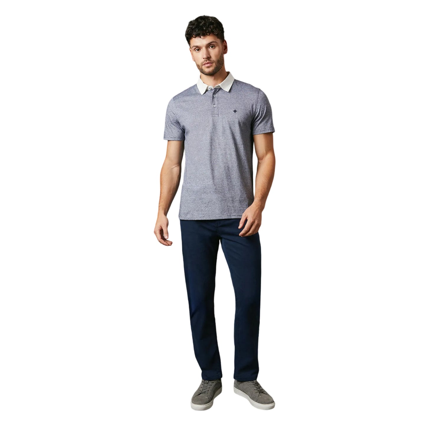 Blue - Side - Maine Mens Seattle Stripe Polo Shirt