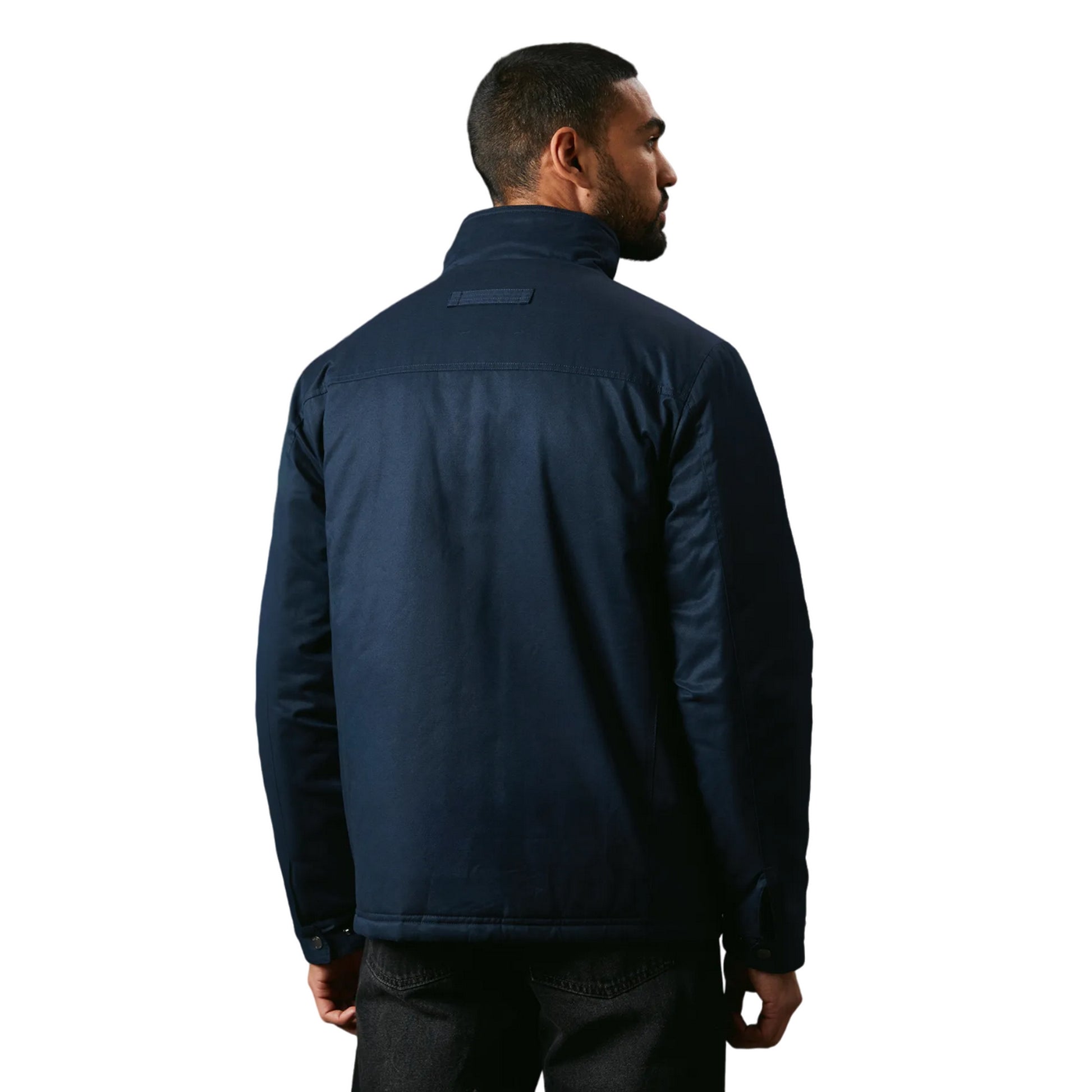 Navy - Back - Maine Mens Four Pocket Wadded Jacket