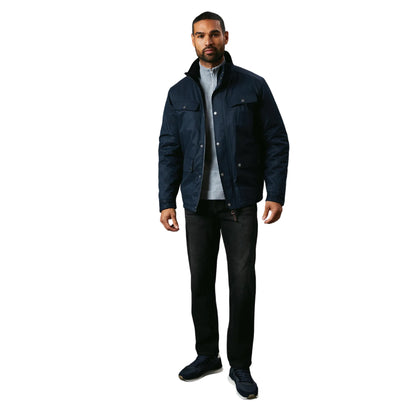 Navy - Side - Maine Mens Four Pocket Wadded Jacket