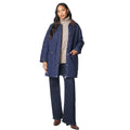 Navy - Side - Principles Womens-Ladies Quilted Corduroy Collar Jacket