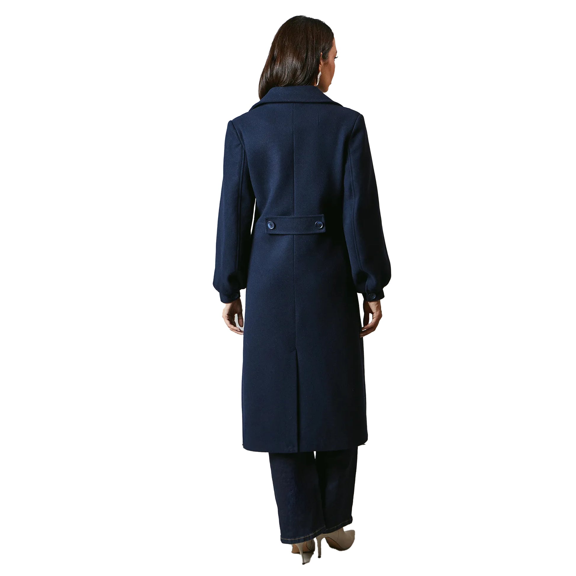 Navy - Back - Principles Womens-Ladies Volume Coat