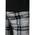 Black - Side - Maine Mens Checked Microfleece Pyjama Set