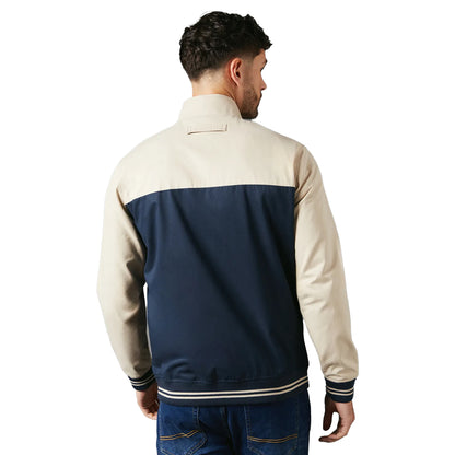 Stone - Back - Maine Mens Two Tone Full Zip Jacket