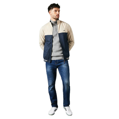 Stone - Side - Maine Mens Two Tone Full Zip Jacket