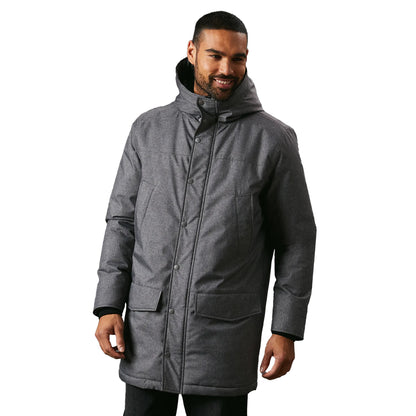 Grey - Side - Maine Mens Wool Look Parka