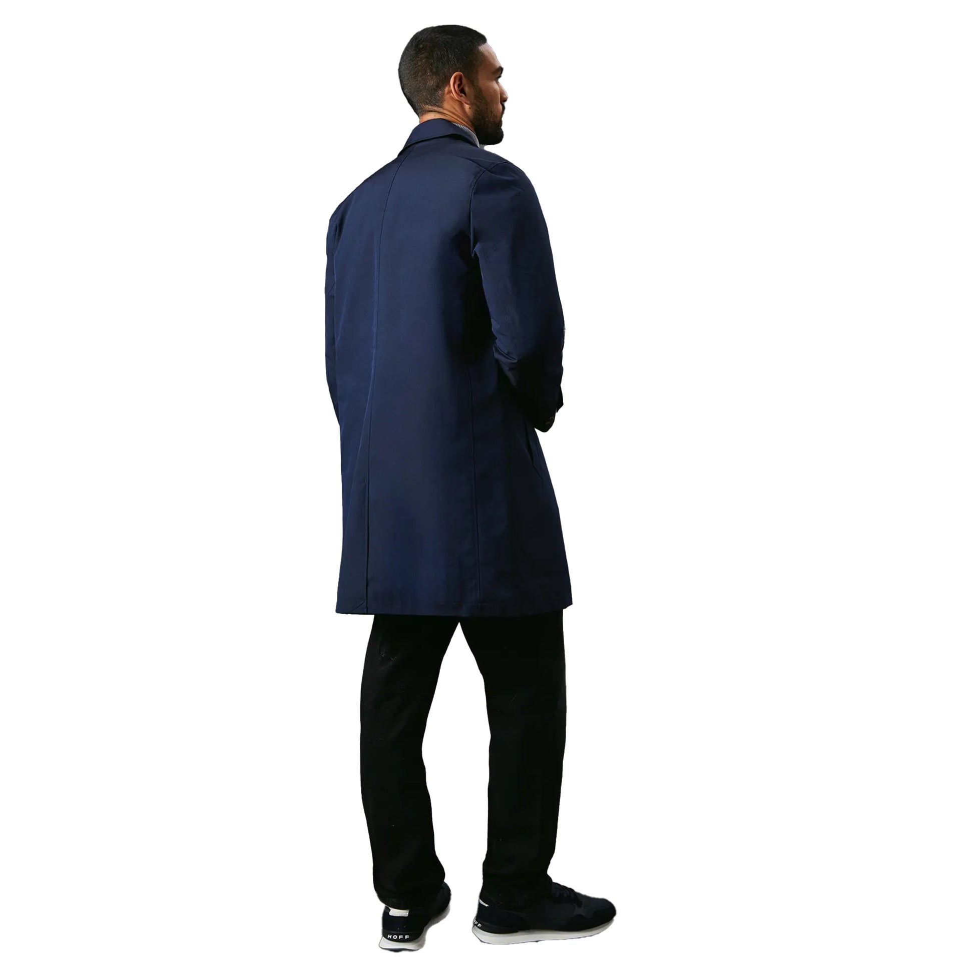 Navy - Back - Maine Mens Padded Trench Coat