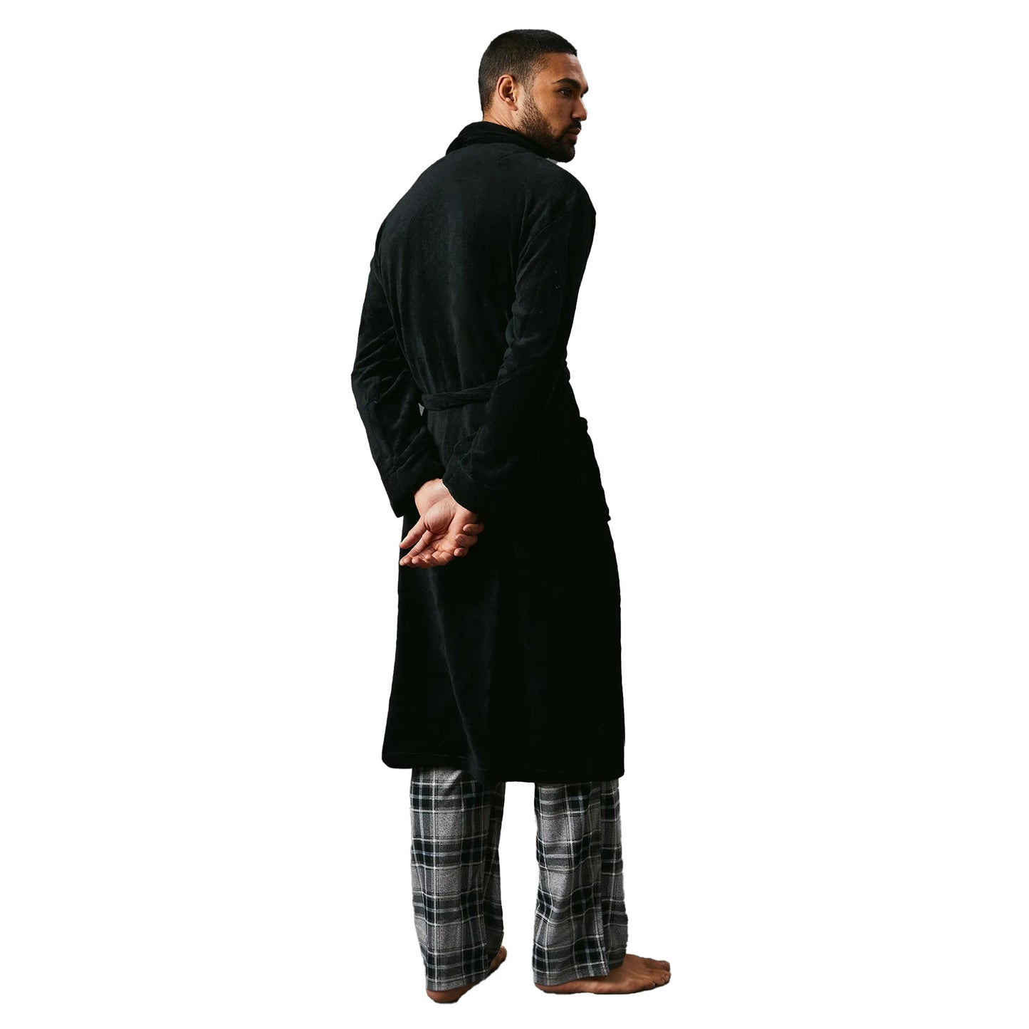 Black - Back - Maine Mens Shawl Collar Robe