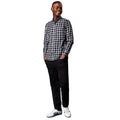 Black - Side - Maine Mens Classic Checked Brushed Long-Sleeved Shirt