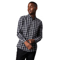 Black - Front - Maine Mens Classic Checked Brushed Long-Sleeved Shirt