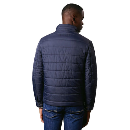 Navy - Back - Maine Mens Short High-Neck Wadded Jacket