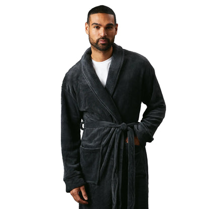 Grey - Side - Maine Mens Shawl Collar Robe