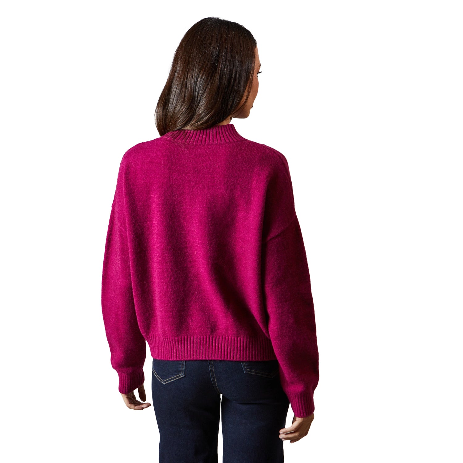 Berry - Back - Principles Womens-Ladies High-Neck Jumper