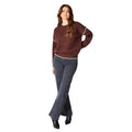 Chocolate - Side - Principles Womens-Ladies Whip Stitch Jumper