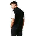 Black - Back - Maine Mens Knitted Zip Neck Sleeveless Pullover