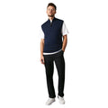 Navy - Side - Maine Mens Knitted Zip Neck Sleeveless Pullover