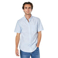Light Blue - Front - Maine Mens Slub Poplin Short-Sleeved Shirt