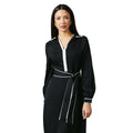 Monochrome - Front - Principles Womens-Ladies Contrast Detail Collared Midi Dress