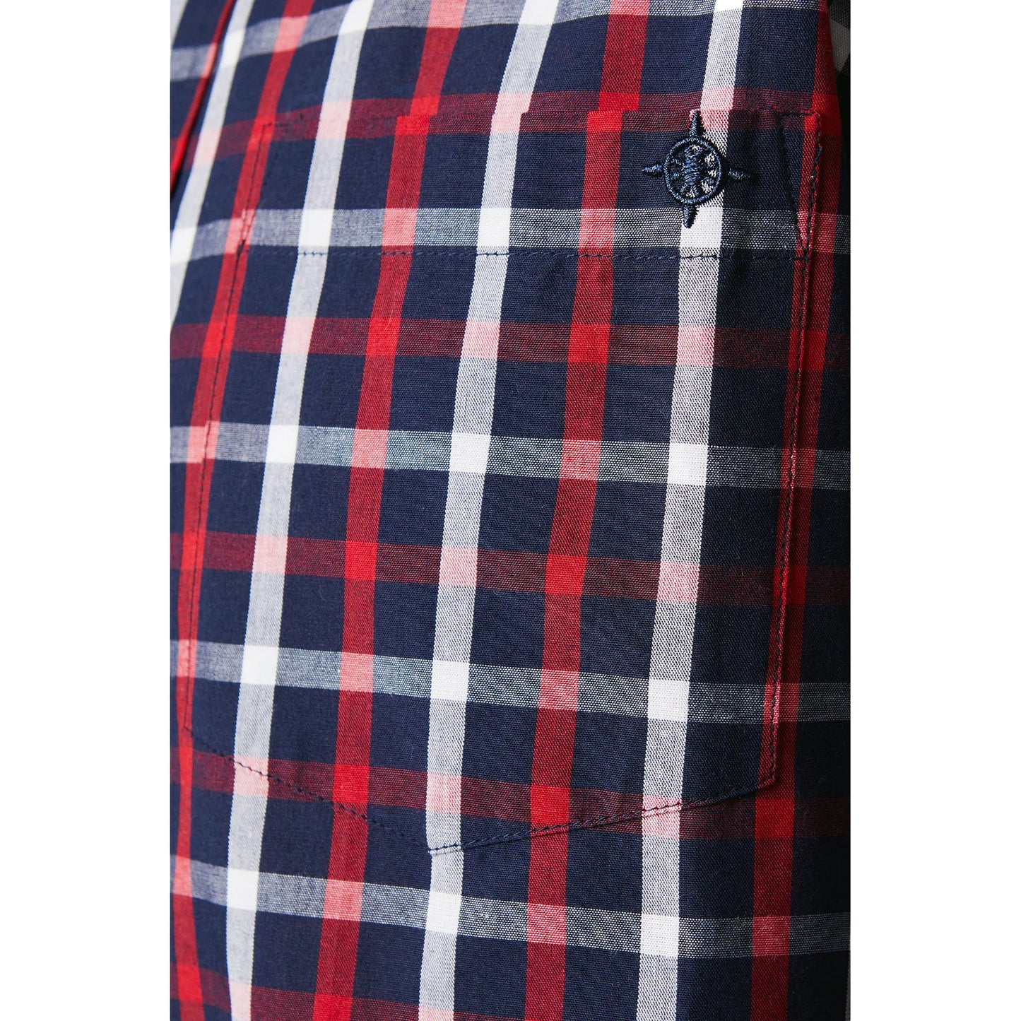 Red - Side - Maine Mens Tattersall Check Long-Sleeved Shirt