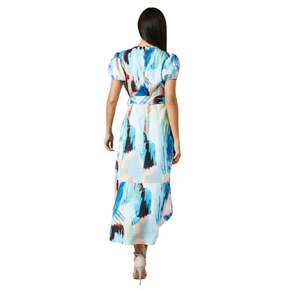 Multicoloured - Back - Principles Womens-Ladies Abstract Piped Midi Dress