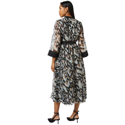 Black - Back - Principles Womens-Ladies Contrast Detail Collarless Shirt Dress