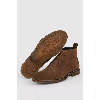 Brown - Side - Mantaray Mens Heritage Suede Chukka Boots