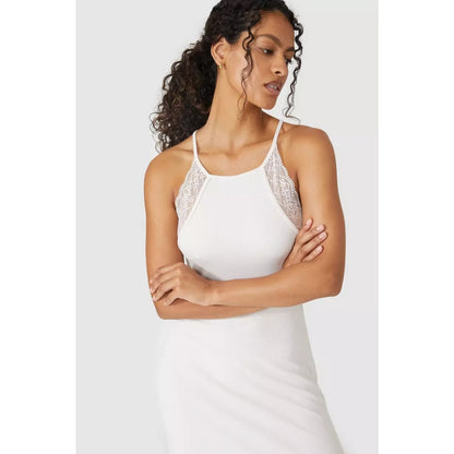 Blush - Side - Debenhams Womens-Ladies Milano Ribbed Lace Detail Nightie