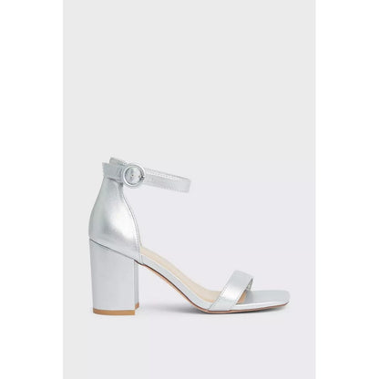 Silver - Side - Dorothy Perkins Womens-Ladies Smiley Block Heel Shoes