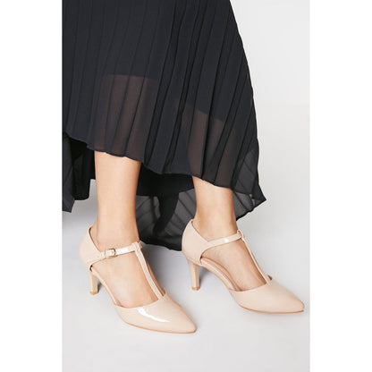 Blush - Front - Good For The Sole Womens-Ladies Emma Glitter Pointed Wide Court Shoes