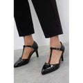 True Black - Lifestyle - Good For The Sole Womens-Ladies Emma Pointed Wide Court Shoes