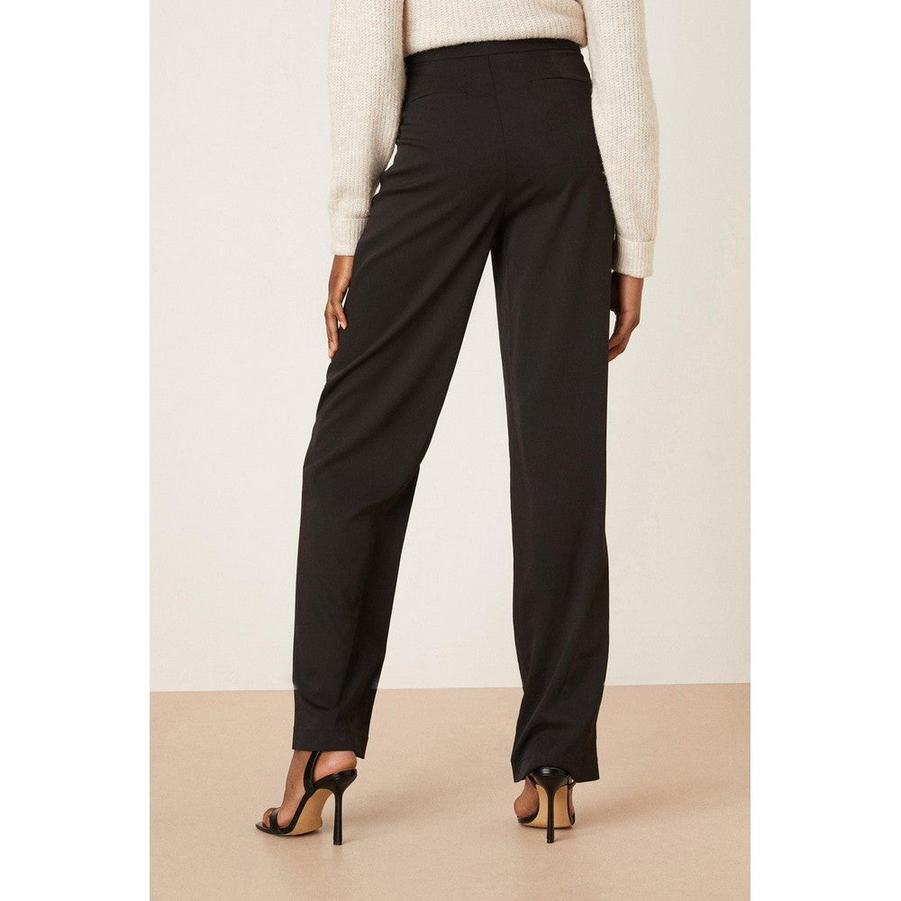 Black - Back - Dorothy Perkins Womens-Ladies Straight Leg Tall Trousers