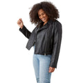 Black - Front - Dorothy Perkins Womens-Ladies Faux Leather Plus Biker Jacket