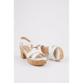 White - Side - Dorothy Perkins Womens-Ladies Rome Crossover Wide Wedge Sandals