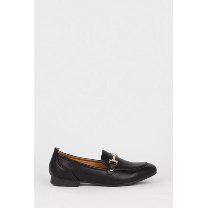 Black - Side - Dorothy Perkins Womens-Ladies Lina Metal Trim Loafers