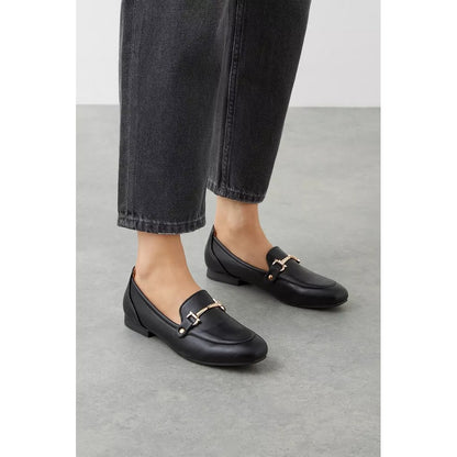 Black - Lifestyle - Dorothy Perkins Womens-Ladies Lina Metal Trim Loafers