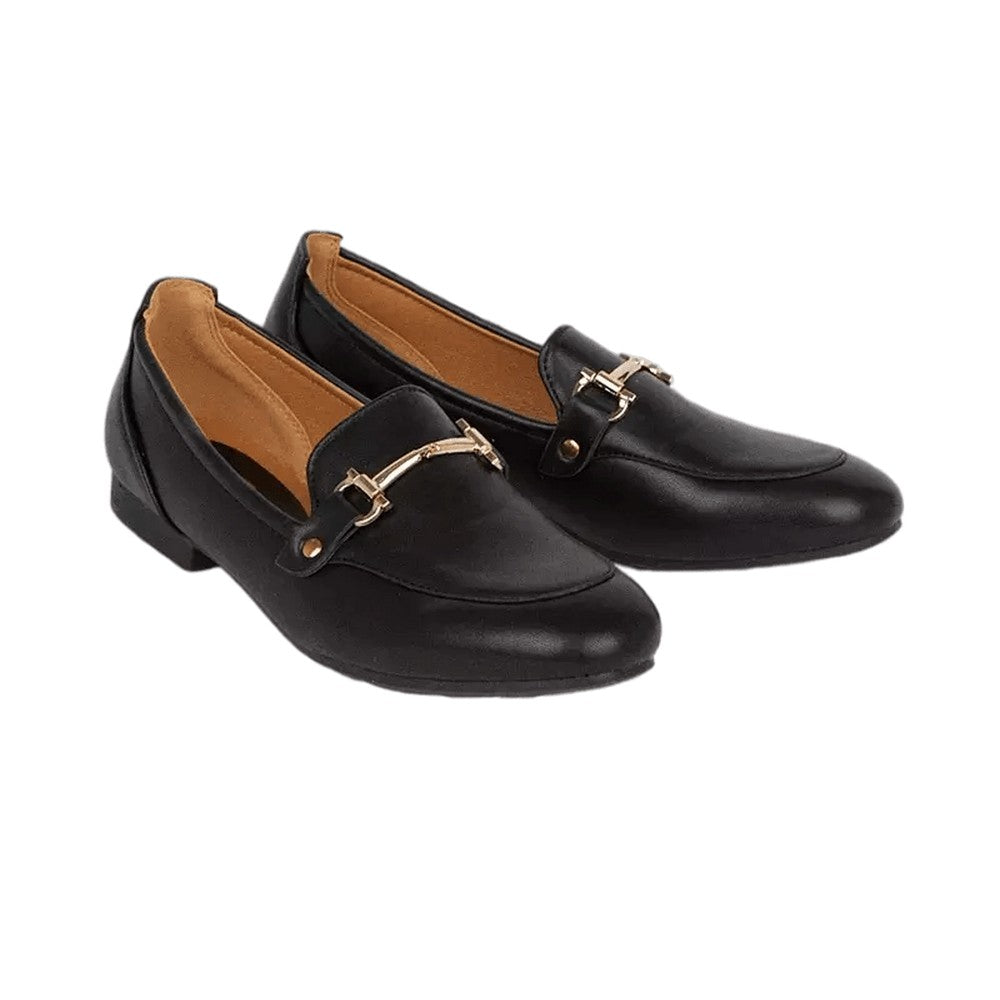 Black - Front - Dorothy Perkins Womens-Ladies Lina Metal Trim Loafers
