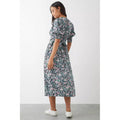 Multicoloured - Back - Dorothy Perkins Womens-Ladies Floral Shirred Cuff Midi Dress