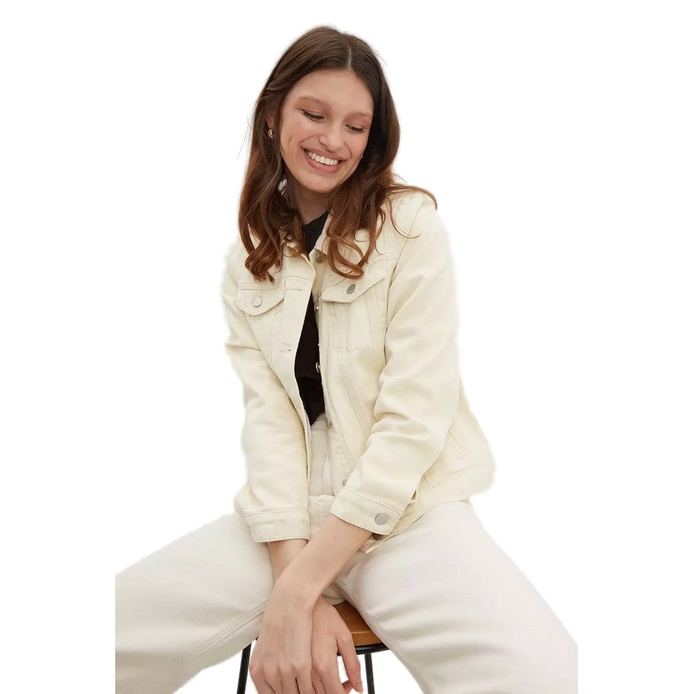 Ecru - Front - Dorothy Perkins Womens-Ladies Tall Denim Jacket